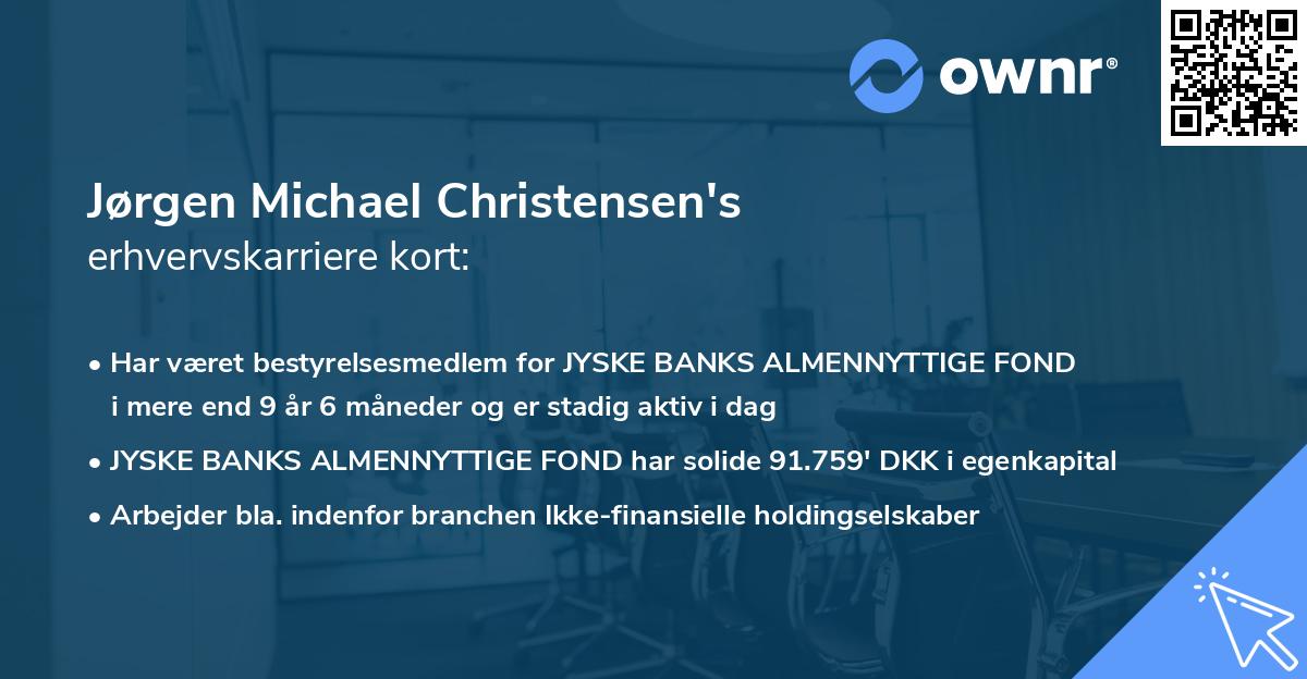 Jørgen Michael Christensen's erhvervskarriere kort