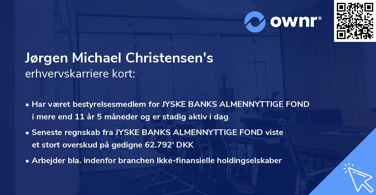 Jørgen Michael Christensen's erhvervskarriere kort