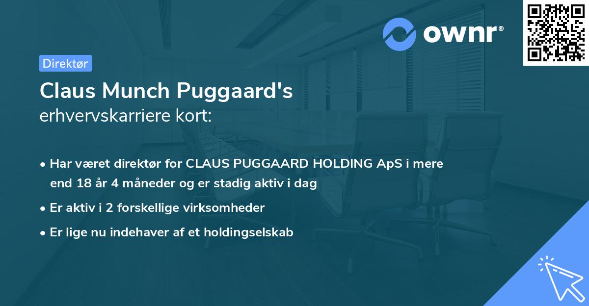 Claus Munch Puggaard's erhvervskarriere kort