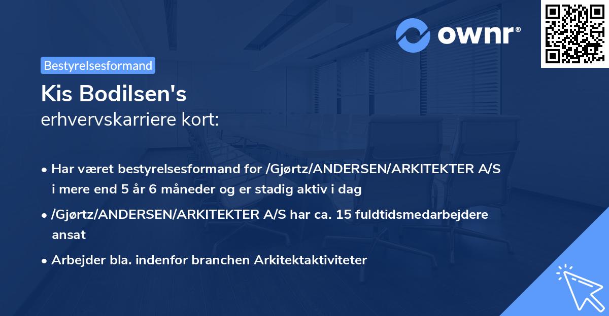 Kis Bodilsen's erhvervskarriere kort