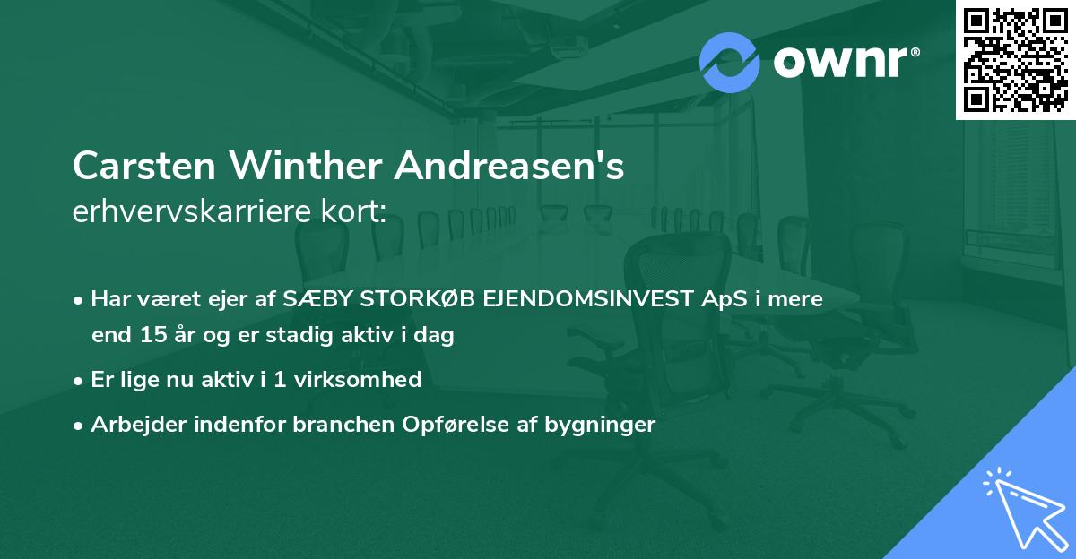 Carsten Winther Andreasen's erhvervskarriere kort