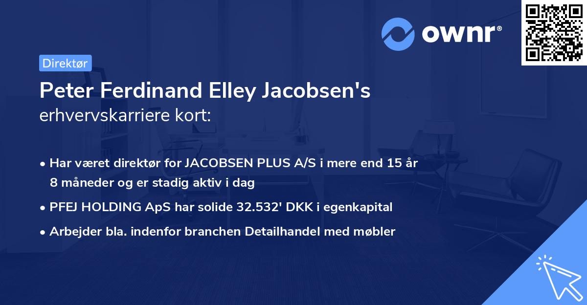Peter Ferdinand Elley Jacobsen's erhvervskarriere kort