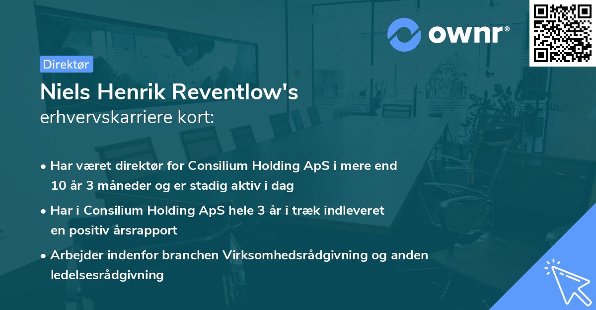 Niels Henrik Reventlow's erhvervskarriere kort