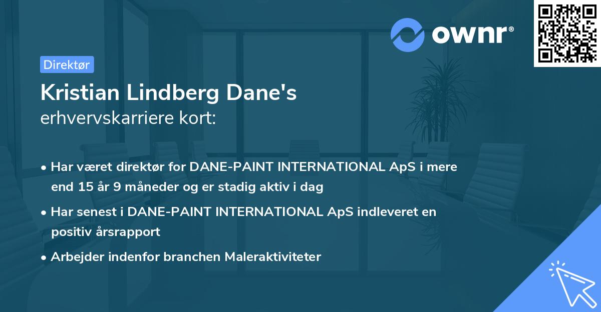 Kristian Lindberg Dane's erhvervskarriere kort
