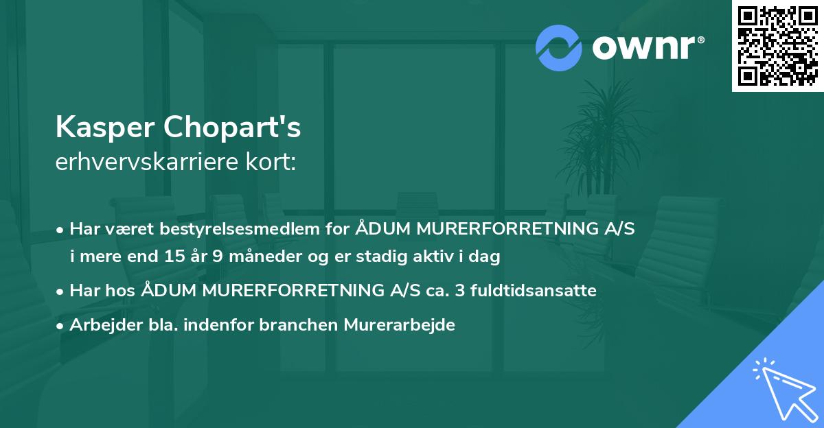 Kasper Chopart's erhvervskarriere kort