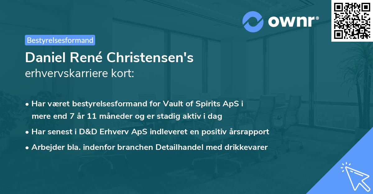 Daniel René Christensen's erhvervskarriere kort
