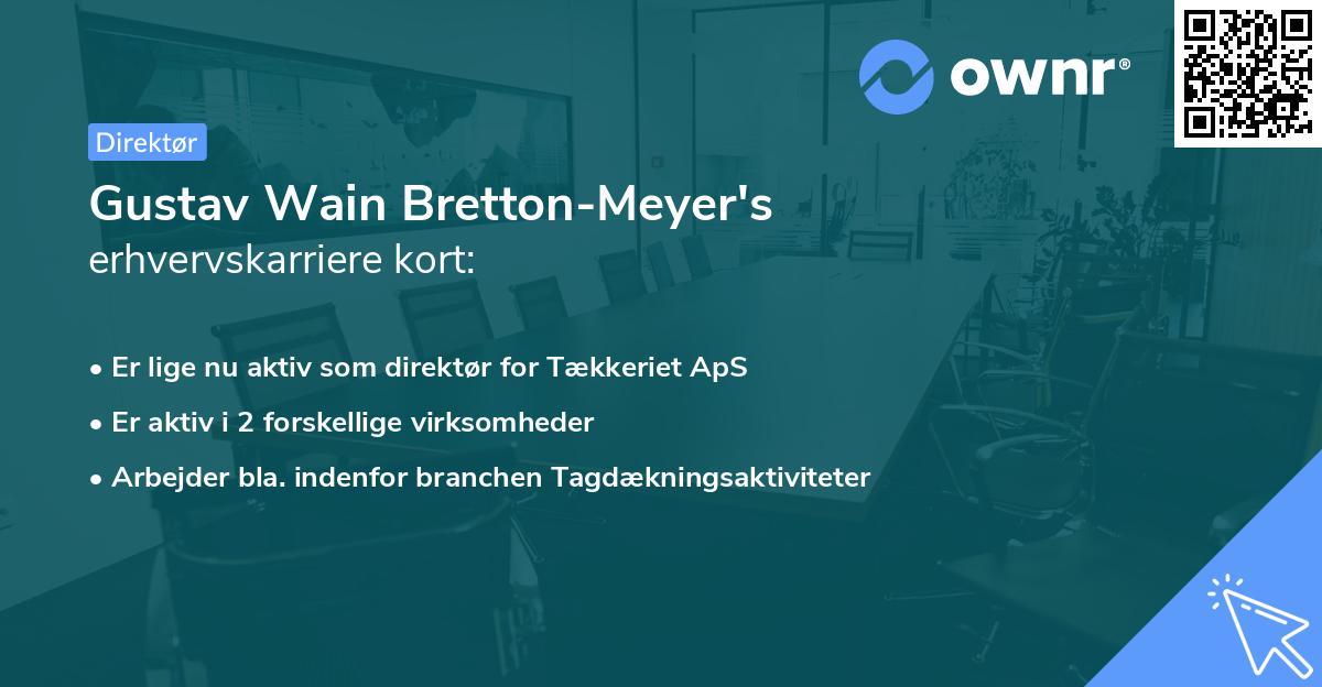 Gustav Wain Bretton-Meyer's erhvervskarriere kort