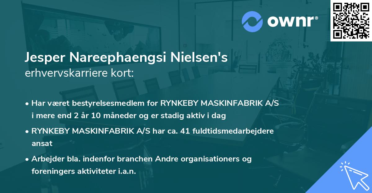 Jesper Nareephaengsi Nielsen's erhvervskarriere kort