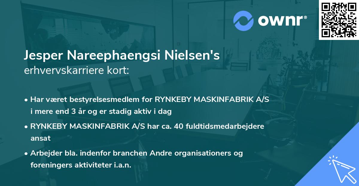 Jesper Nareephaengsi Nielsen's erhvervskarriere kort