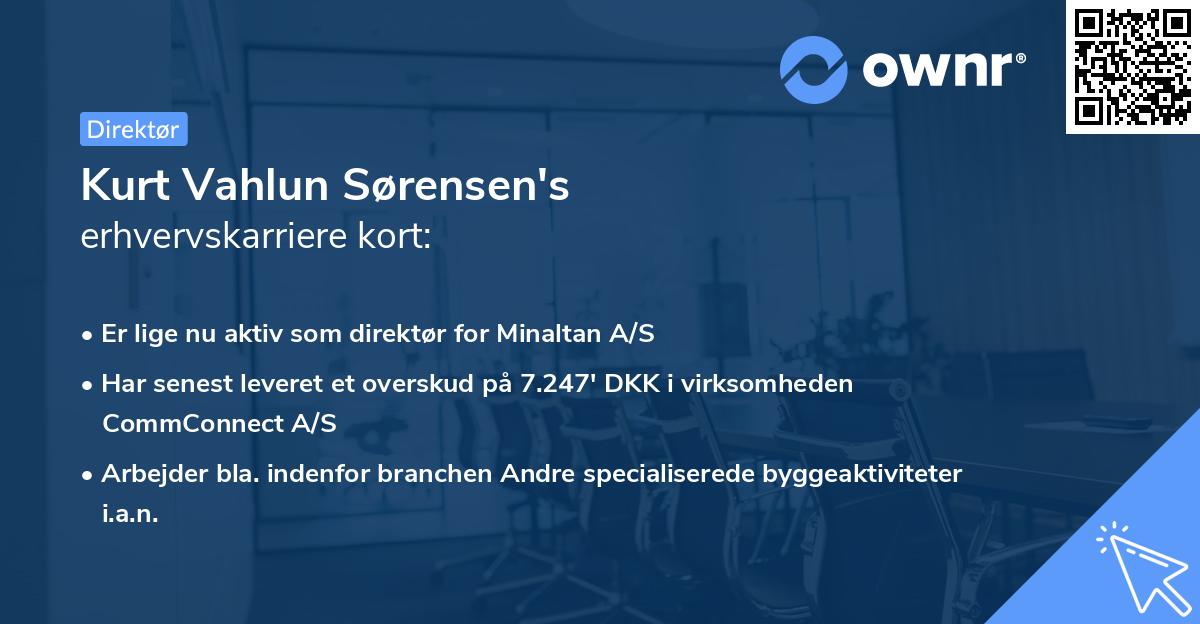 Kurt Vahlun Sørensen's erhvervskarriere kort