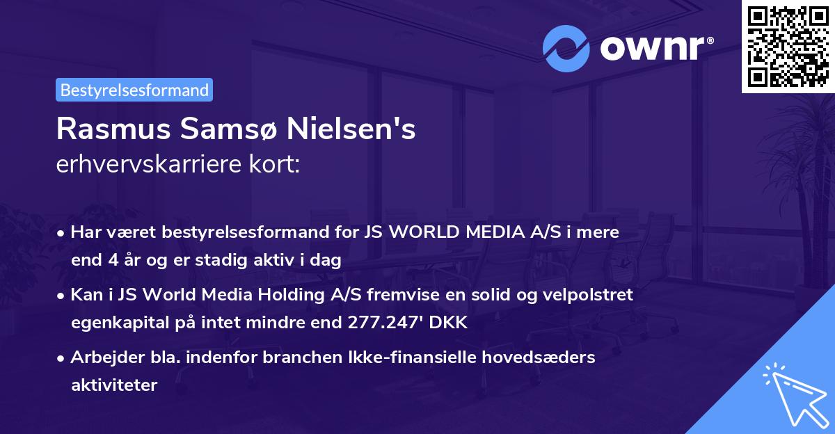 Rasmus Samsø Nielsen's erhvervskarriere kort