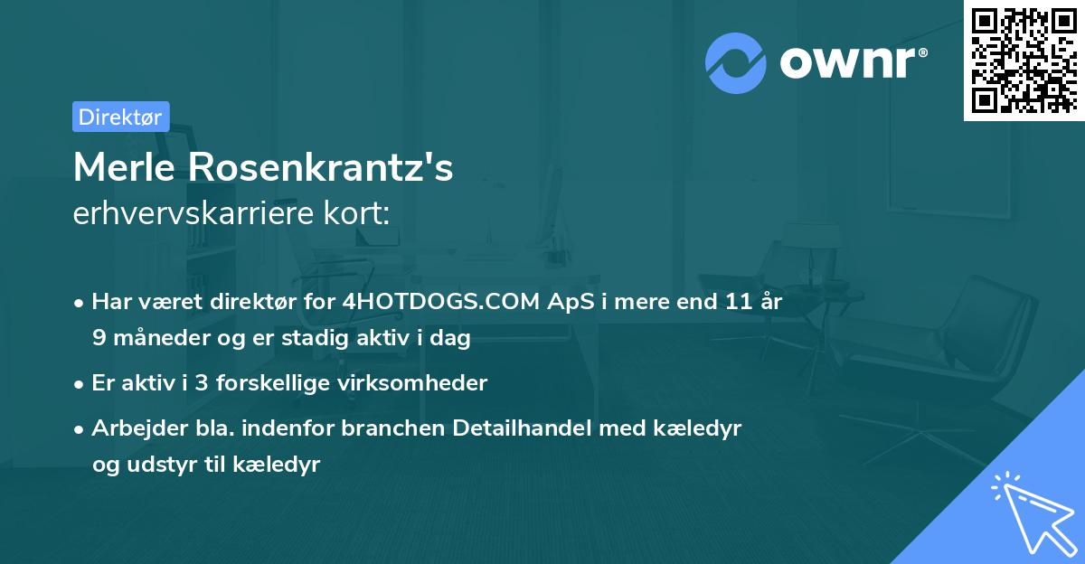 Merle Rosenkrantz's erhvervskarriere kort