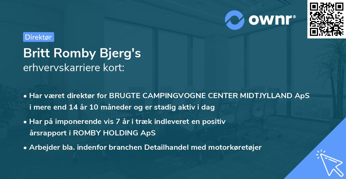 Britt Romby Bjerg's erhvervskarriere kort