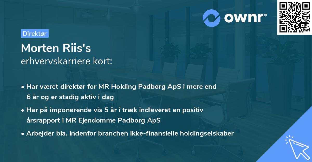 Morten Riis's erhvervskarriere kort
