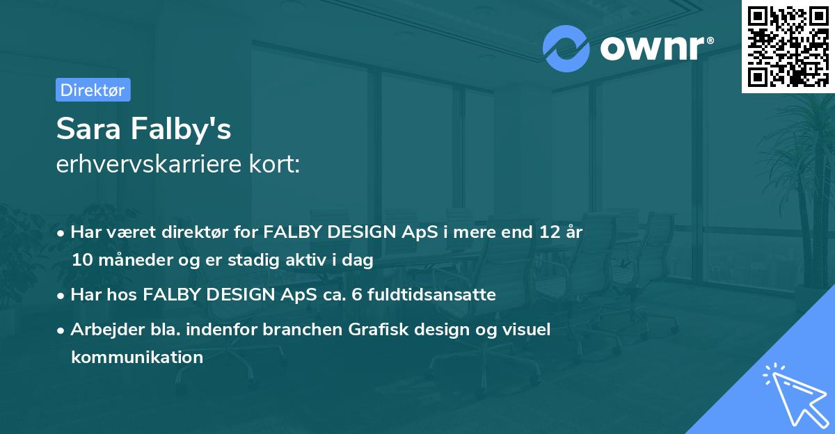 Sara Falby's erhvervskarriere kort