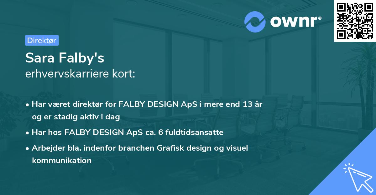 Sara Falby's erhvervskarriere kort