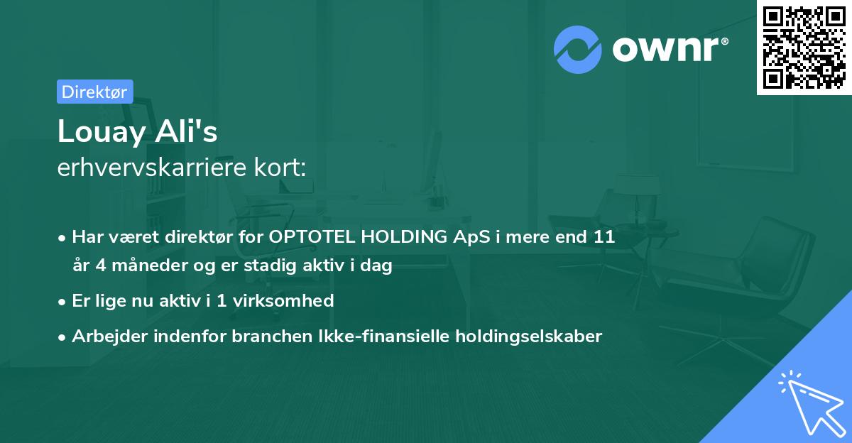 Louay Ali's erhvervskarriere kort