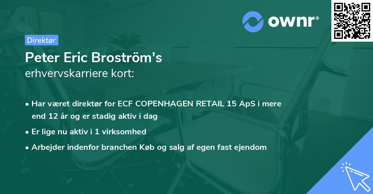 Peter Eric Broström's erhvervskarriere kort