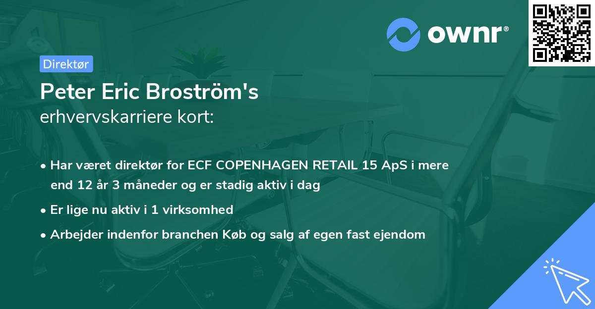 Peter Eric Broström's erhvervskarriere kort