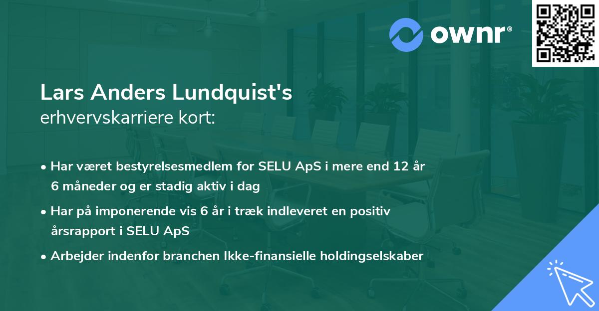 Lars Anders Lundquist's erhvervskarriere kort