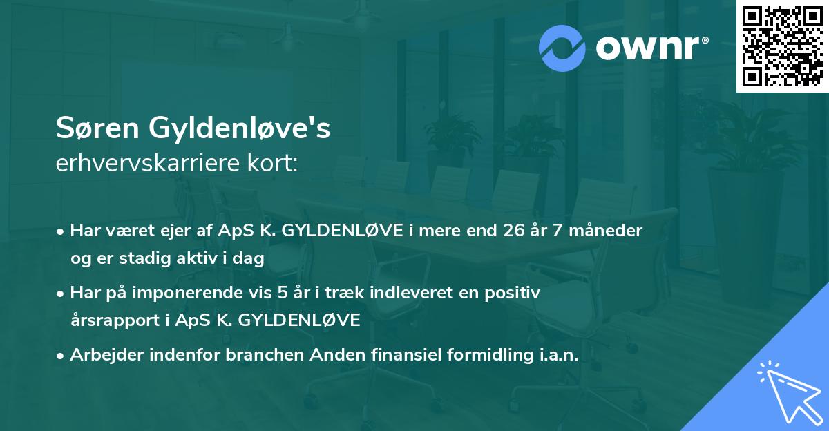 Søren Gyldenløve's erhvervskarriere kort