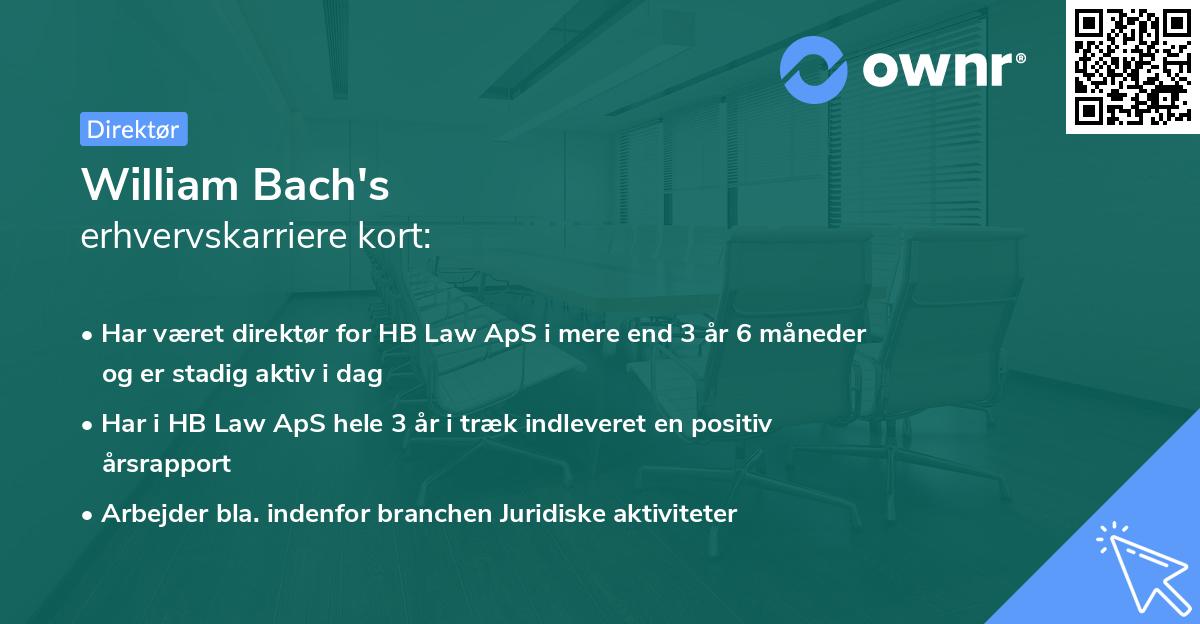 William Bach's erhvervskarriere kort