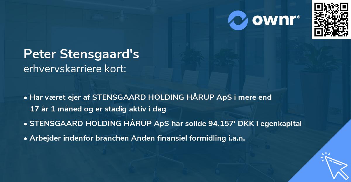 Peter Stensgaard's erhvervskarriere kort