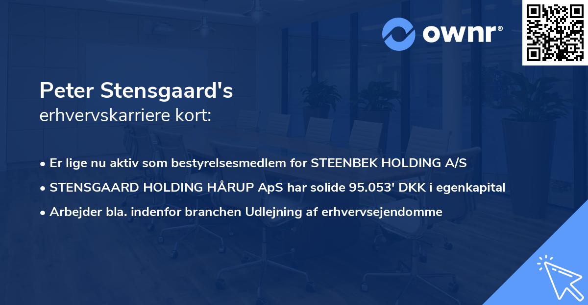 Peter Stensgaard's erhvervskarriere kort