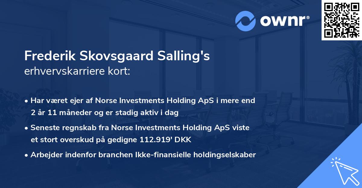 Frederik Skovsgaard Salling's erhvervskarriere kort