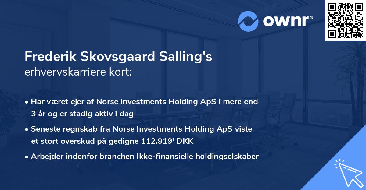 Frederik Skovsgaard Salling's erhvervskarriere kort