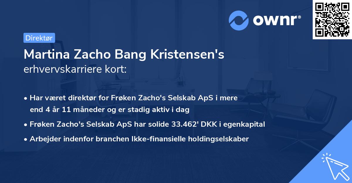 Martina Zacho Bang Kristensen's erhvervskarriere kort