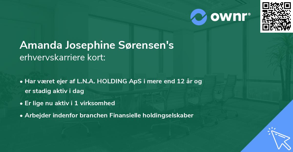 Amanda Josephine Sørensen's erhvervskarriere kort