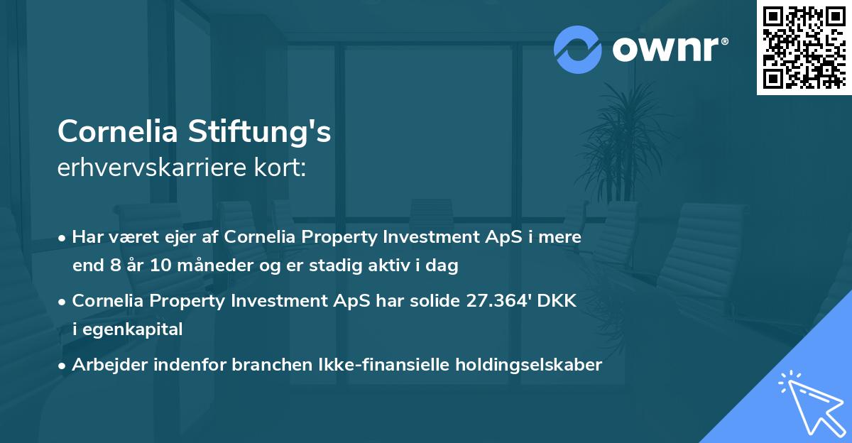 Cornelia Stiftung's erhvervskarriere kort