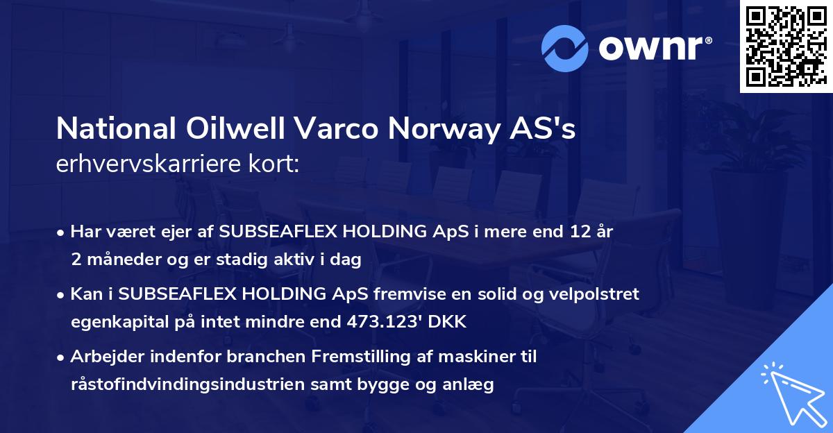 National Oilwell Varco Norway AS's erhvervskarriere kort