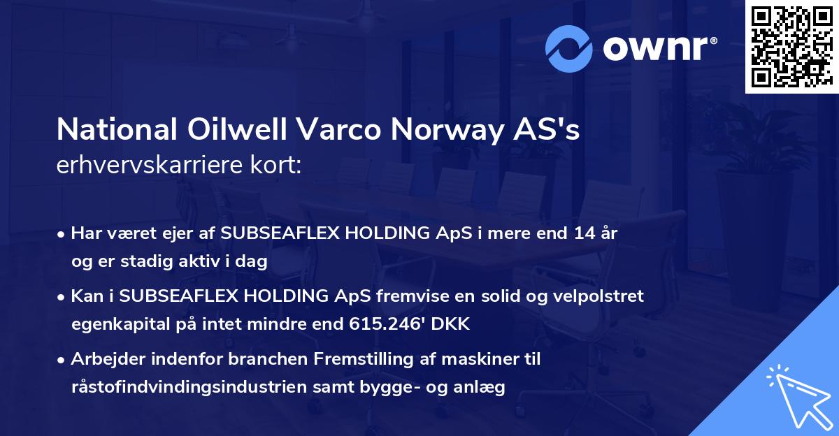 National Oilwell Varco Norway AS's erhvervskarriere kort