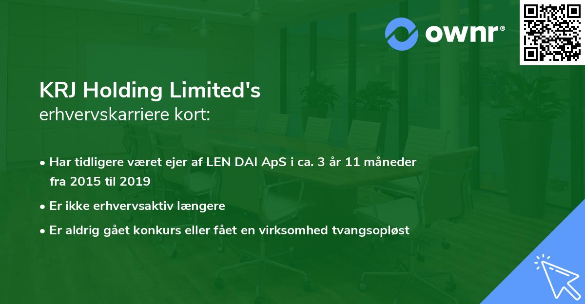 KRJ Holding Limited's erhvervskarriere kort