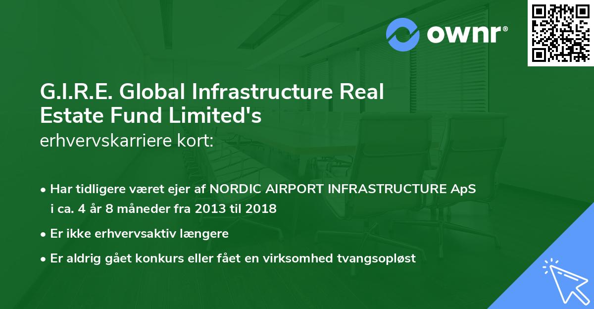 G.I.R.E. Global Infrastructure Real Estate Fund Limited's erhvervskarriere kort