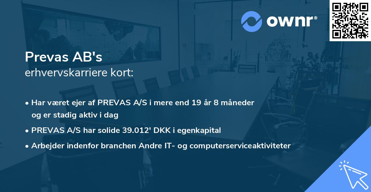 Prevas AB's erhvervskarriere kort