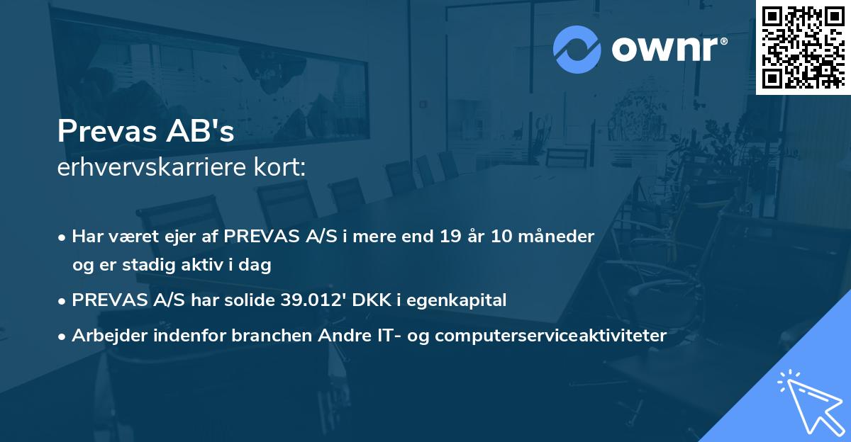 Prevas AB's erhvervskarriere kort