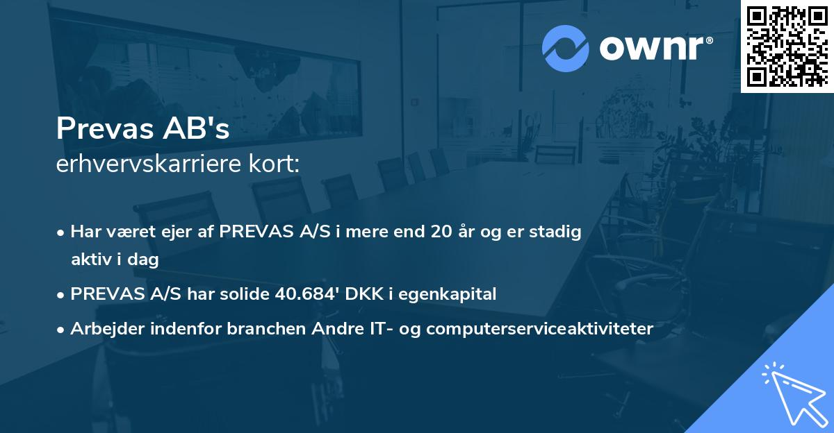 Prevas AB's erhvervskarriere kort