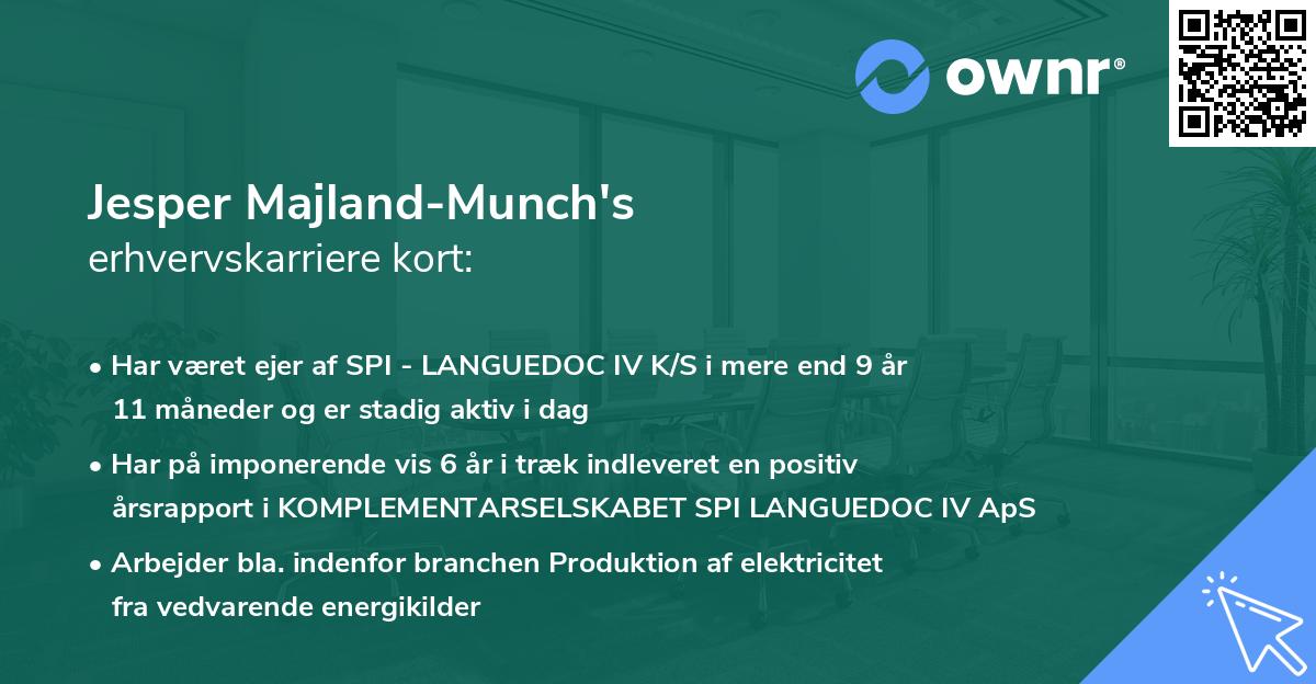 Jesper Majland-Munch's erhvervskarriere kort