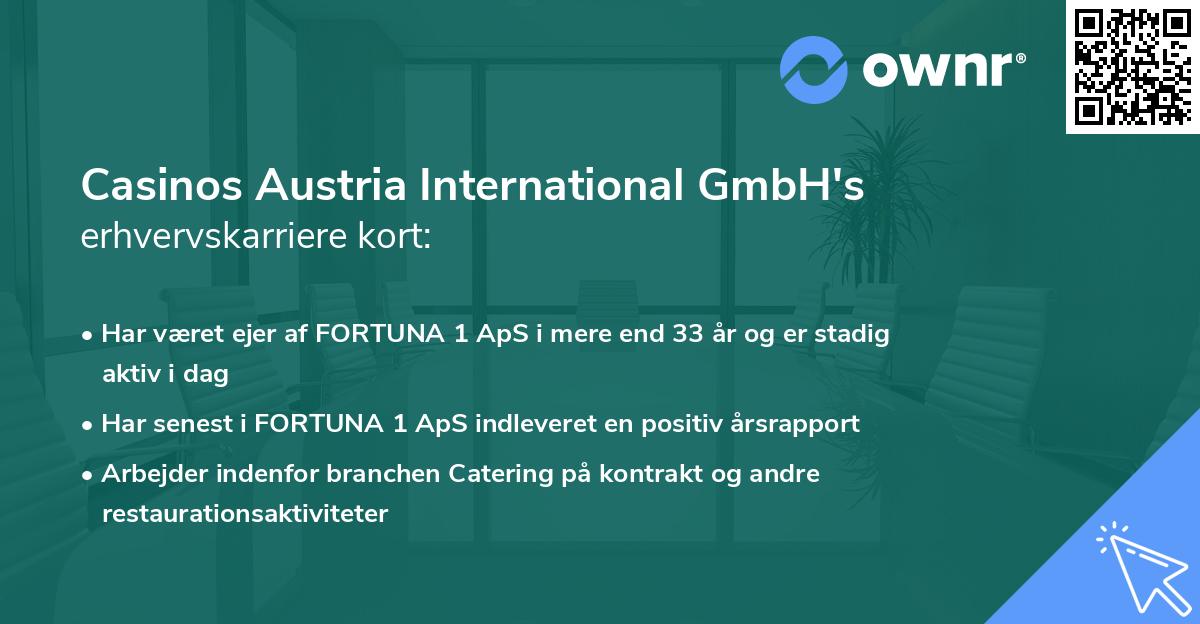 Casinos Austria International GmbH's erhvervskarriere kort