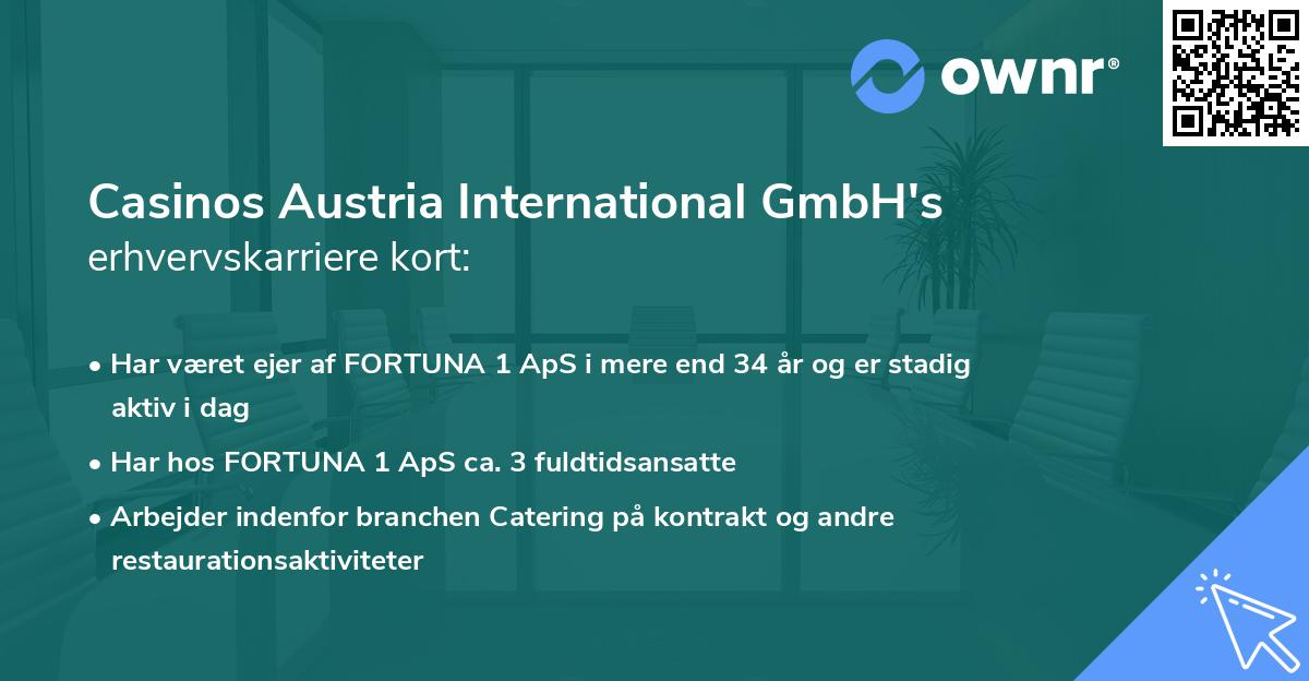 Casinos Austria International GmbH's erhvervskarriere kort