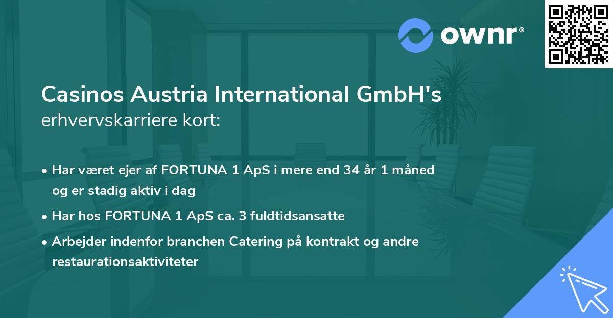Casinos Austria International GmbH's erhvervskarriere kort