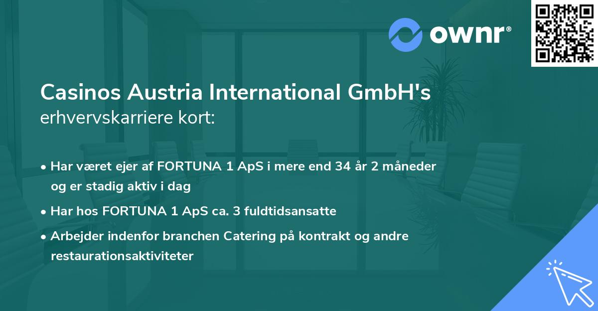 Casinos Austria International GmbH's erhvervskarriere kort