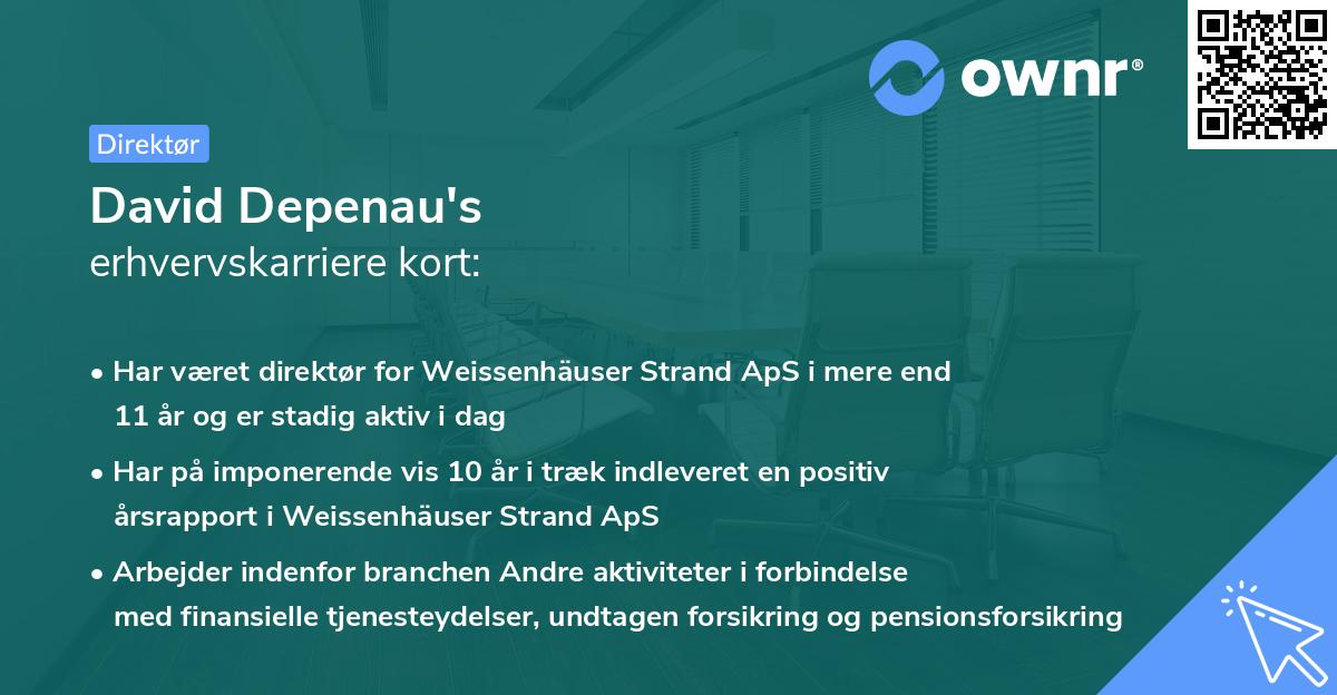 David Depenau's erhvervskarriere kort