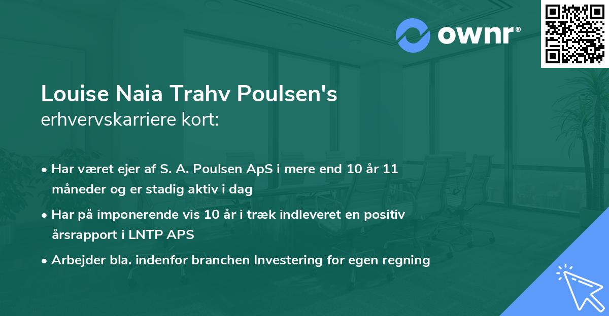 Louise Naia Trahv Poulsen's erhvervskarriere kort
