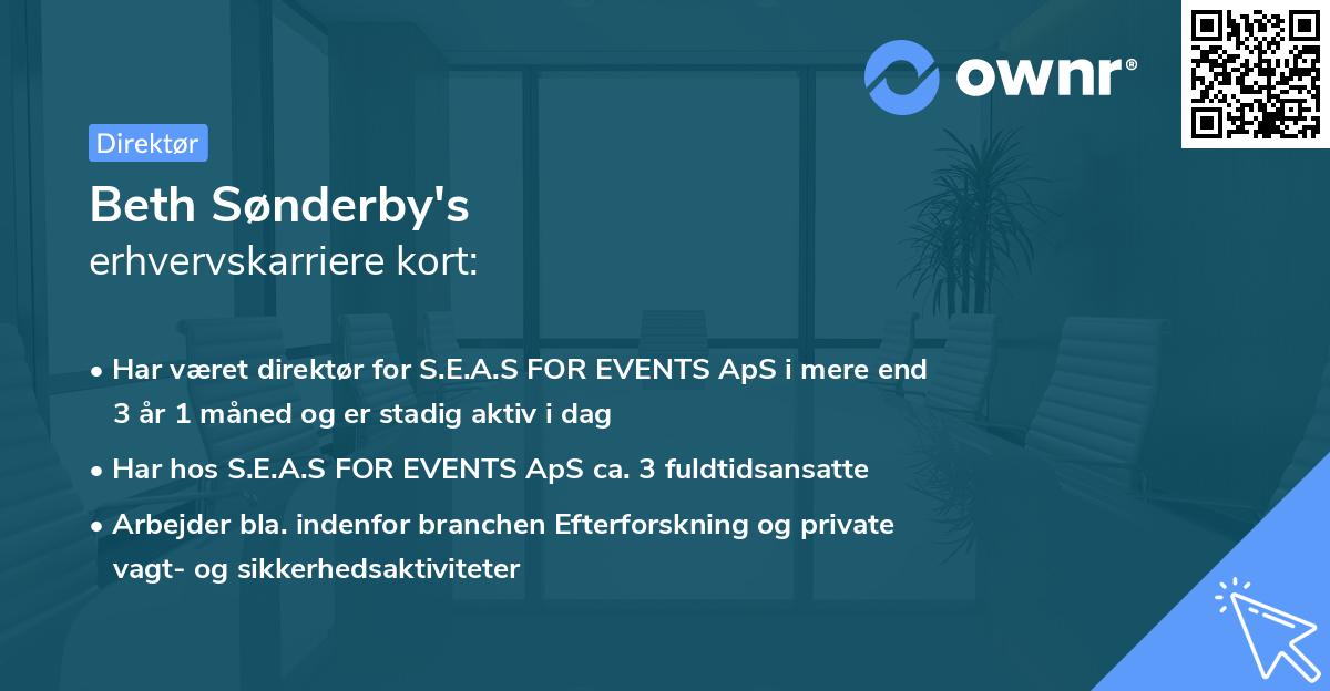 Beth Sønderby's erhvervskarriere kort