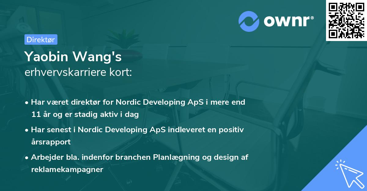 Yaobin Wang's erhvervskarriere kort