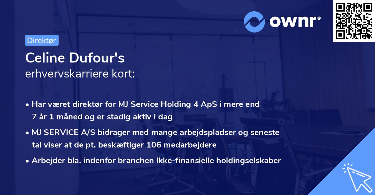 Celine Dufour's erhvervskarriere kort